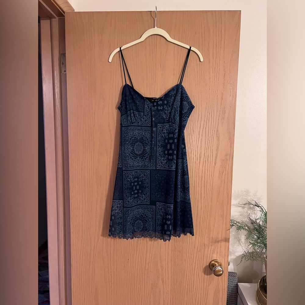 Blue Paisley Mini Dress